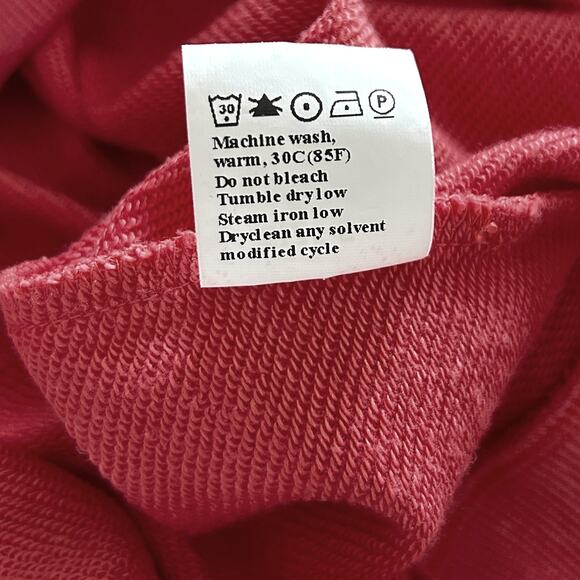 Coquette Hot Pink Sweatshirt Top w/ White Sequin Bow Appliqués Size S - Picture 6 of 6